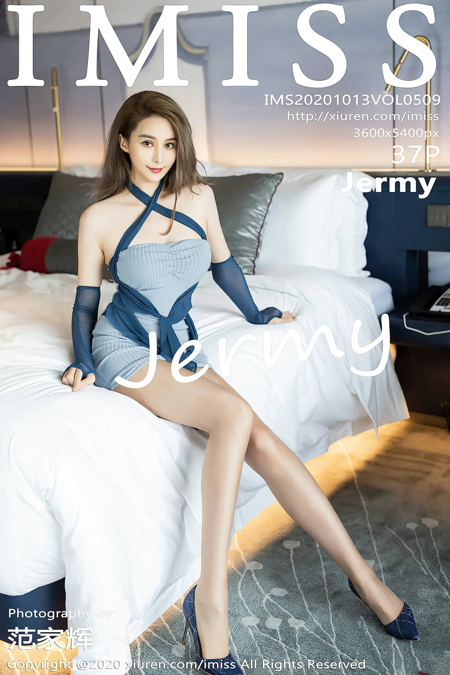 [IMISS爱蜜社]Vol.509_丽质模特Jermy私房华丽礼裙配肉丝袜半脱露性感内衣诱惑写真37P-秀人网 - XiuRen.Space